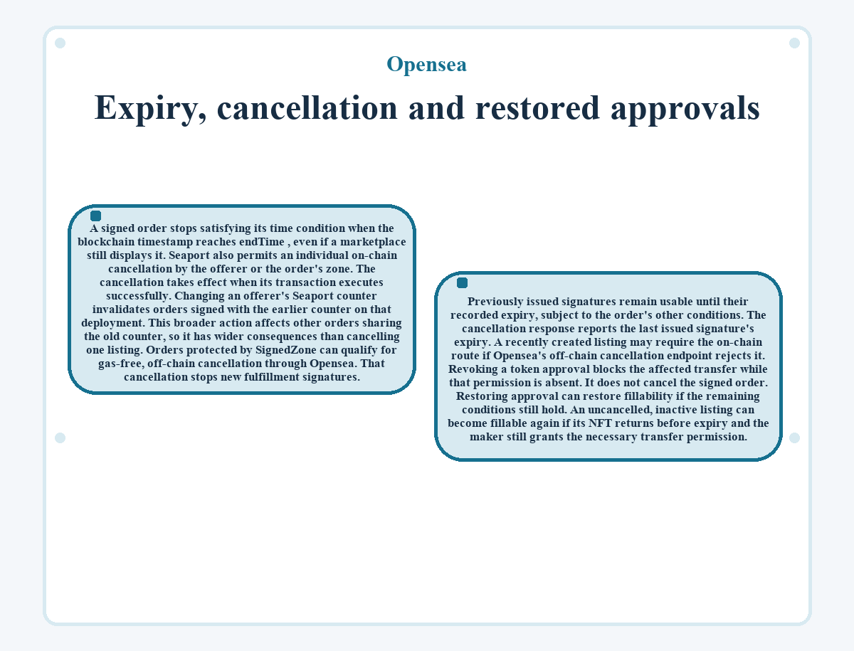 Opensea - Expiry, cancellation and restored approvals - illustration